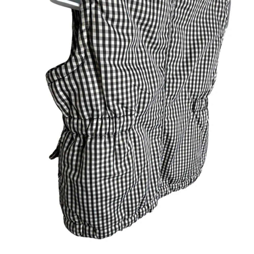 GAP Kids Girls Vest Jacket Black White Gingham Sherpa Lined‎ Zip Up Sleeveless